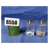 Glass Salt & Pepper Shakers 3'H