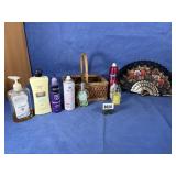 Basket of Hairspray, Lotion, Hand Fan &...