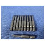 (10) #1x2 One Piece Square Drive Power Bit