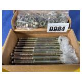 New (100) 5/16x4 Stud Pin Anchors, Nuts, Washers