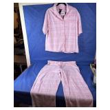 2 XL Pink Brushed Flannel Pajama Set