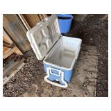 Blue Coleman Cooler w/Wheels & Handle, Area for...