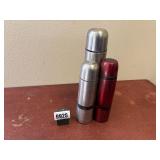 3 Stainless Steel Thermos' w/Lids