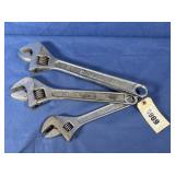 3 Pittsburgh Brand Crescent Wrenches, 12',15',18'