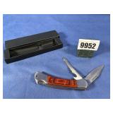 New Sharper Pocket Knife w/2 Locking Blades, 1...