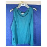 1X CJ Banks Teal Cotton/Poly Tank Top