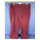XL Time & Tru Maroon Slacks, Elastic Waist, 2...