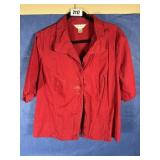 2X CJ Banks Cotton Red Blouse Button Up, Needs...