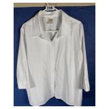 2XL Blair White 3/4 Sleeve Blouse Button Up
