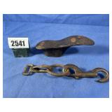 Cast Iron Cobbler Shoe Form Sz 2 & Snap Buckle