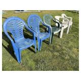 5 Assorted Plastic Lawn Chairs
