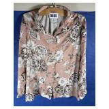 Light Orange w/Off White Rose Print Button Down...