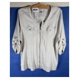 Tan Lightweight Knit Top w/Full Zipper &...