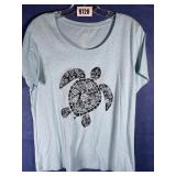 XL Blue w/Navy Turtle Short Sleeve T-Shirt By...