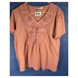 New XL Rose Color Short Sleeve Top...