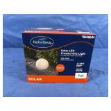 Harbor Breeze Solar LED Frosted Orb Light, Warm...