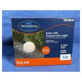 Harbor Breeze Solar LED Frosted Orb Light, Warm...