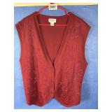 1X Koret Red Sweater Vest, Acrylic, Wool &...
