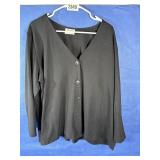2X Petite Maggie Barnes Black Cotton & Spandex...