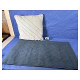 Grey Throw Pillow 14x15' Stitching Missing &...