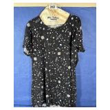 XL 14-18 Nightwear, Black Cotton Algodon...