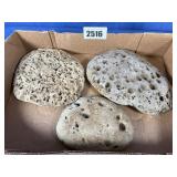 3 Rocks, Round w/Holes, Unique Rocks
