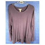 XL Long Sleep Purple Fleece Top, Cross Over on...