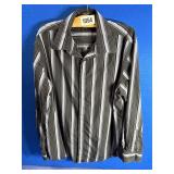 Medium Mens, Alfani Black & Grey Strip Shirt