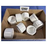 New PVC 1 1/2 Threaded Caps, Qty: 8