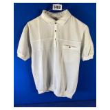 White Snap Closure Polo w/Gathered Bottom,