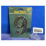 New Hillman Black Plastic 6' House Number, '9'