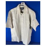 Men's 15 1/2 Tan & Blue Stripe Shirt Button Up