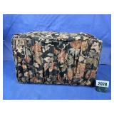 Vintage Floral Material Covered Crate w/Lid,