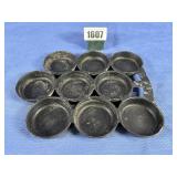 Antique Cast Iron Gem Pan; 9 Section Cup.