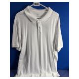Men's 3XL White w/Gray Trim Short Sleeve Polo