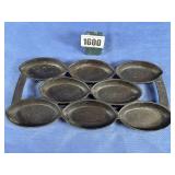 Antique Cast Iron Gem Pan: #4, 8 Oval Shaped
