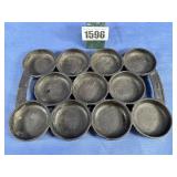 Antique Cast Iron Gem Pan: 11 Section Pan 11x8'