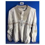 Men's Lg Tan Long Sleeve Pullover Shirt w/Tan
