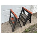 (2) Plastic Sawhorses, Orange Top