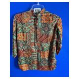 Sweetheart Orange/Green Print, Size Med.