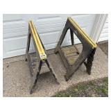(2) Plastic Sawhorses, Yellow Top