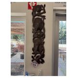 Decorative Vertical Metal Owl Wall Art