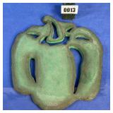 Decorative Green Ceramic Pumpkin Wall Plaque