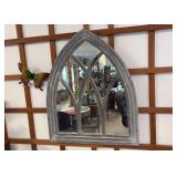 Gothic Arch Windowpane Wall Mirror