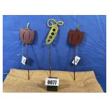 Set of 3 Metal Vegetable Garden Stakes