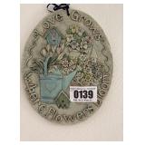 Love Grows Where Flowers Bloom Wall Plaque