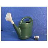 Green Plastic Watering Can with Cream Rose