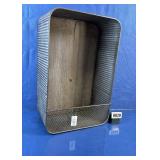 Rustic Corrugated Metal and Wood Wall Shelf