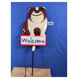 Metal Bulldog Welcome Garden Stake