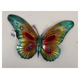 Large Iridescent Metal Butterfly Wall Decor